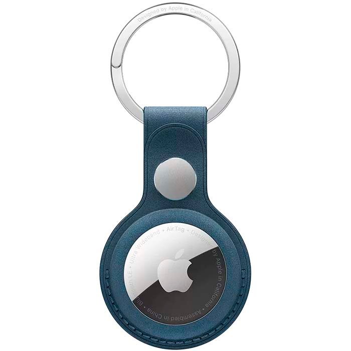 Apple FineWoven Key Ring for AirTag, Pacific Blue