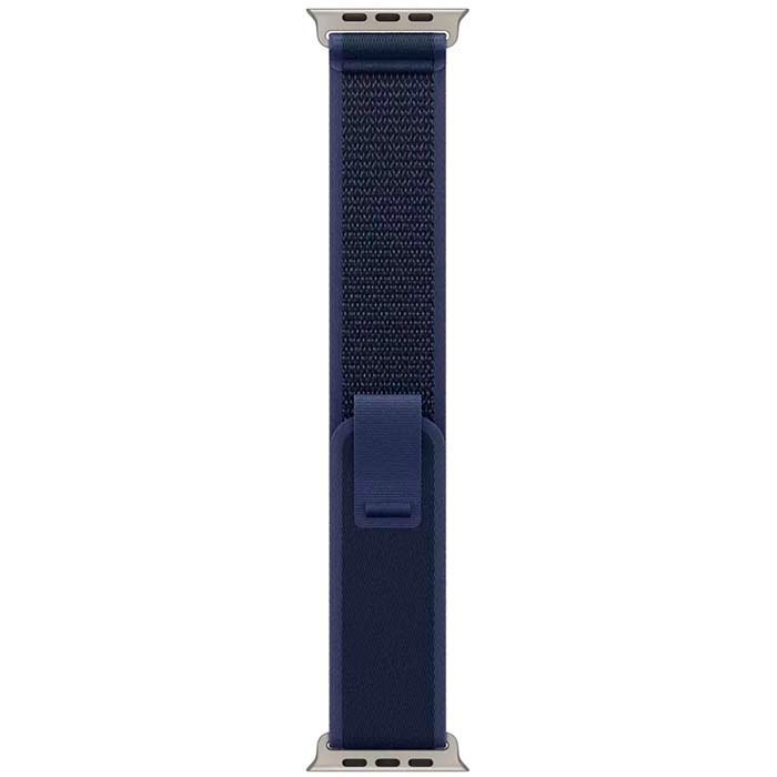 Apple Watch Band 49mm Trail Loop - Natural Titanium Finish Blue