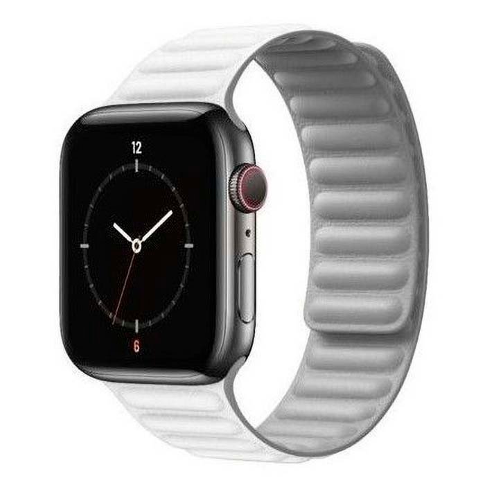 Apple Watch iGuard by Porodo Premium Leather Band 44mm White
