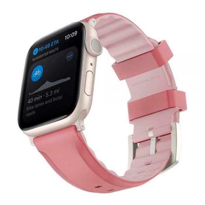 Apple Watch 42 44mm Viva Madrid Venture Silicone Strap Pink