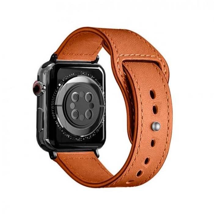 Apple Watch 44mm 45mm iGuard Leather Loop Band Brown