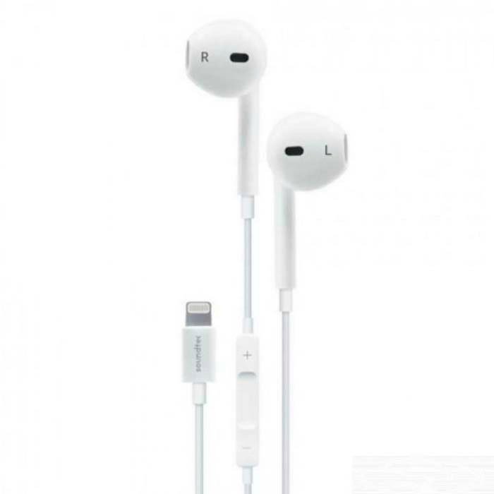 Porodo SoundTec Earphones Lightning with Mic White