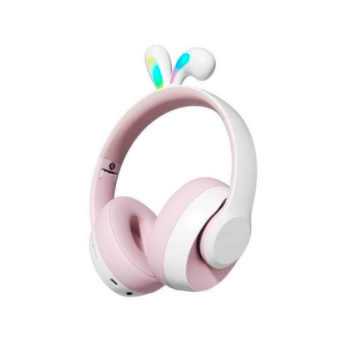 Porodo Soundtec Kids ENC Headphone Rabbit Ear Pink