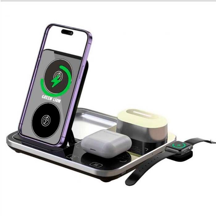 Green Lion 4-in-1 Wireless Charging Station 2 15W Black