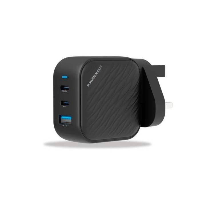 Powerology 65W GaN Ultimate Dual PD Charger Black