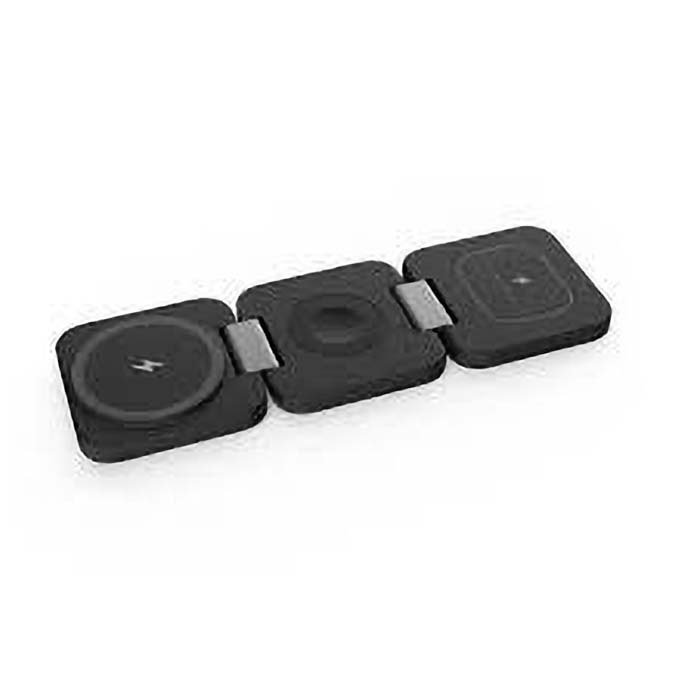 Porodo 3-in-1 MagSafe Charger Wireless Foldable Black