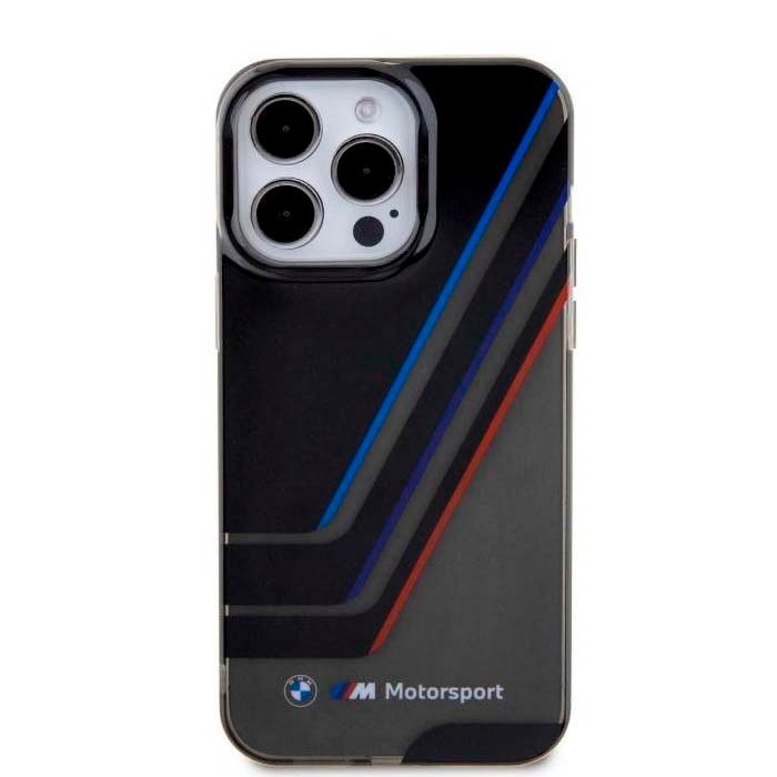 iPhone 15 Pro 15 Pro Max BMW Motorsport IML Case with Translucent Stripe Black