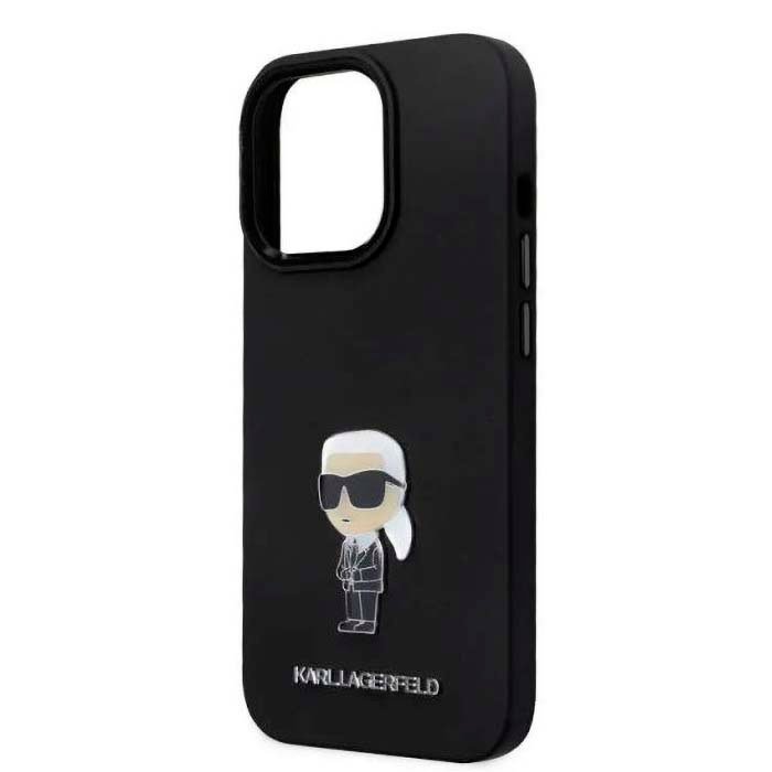 iPhone 15 Pro 15 Pro Max Karl Lagerfeld Silicon Hard Case with Ikonik NFT Logo Black