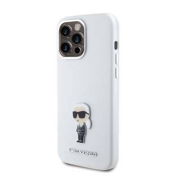iPhone 15 Pro 15 Pro Max Karl Lagerfeld Silicon Hard Case with Ikonik NFT Logo White