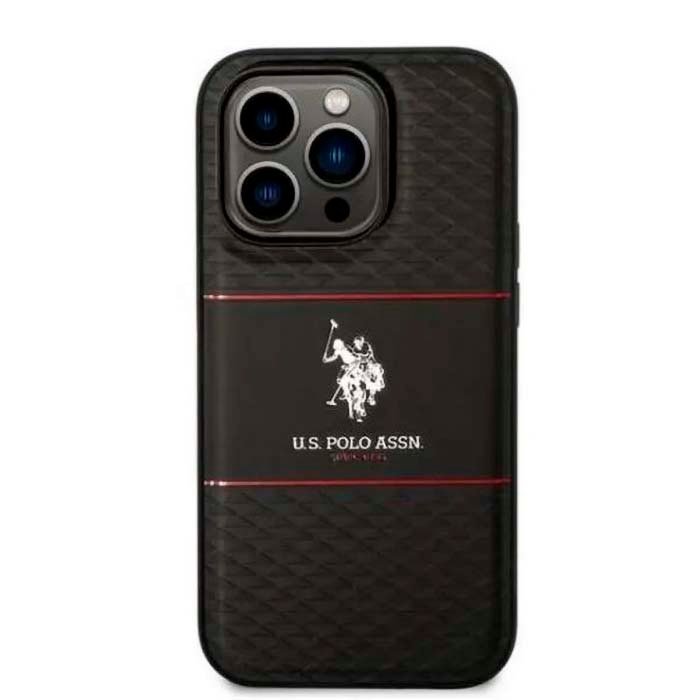 iPhone 14 Pro U.S. Polo Assn Pattern DH Stripe Hard Case