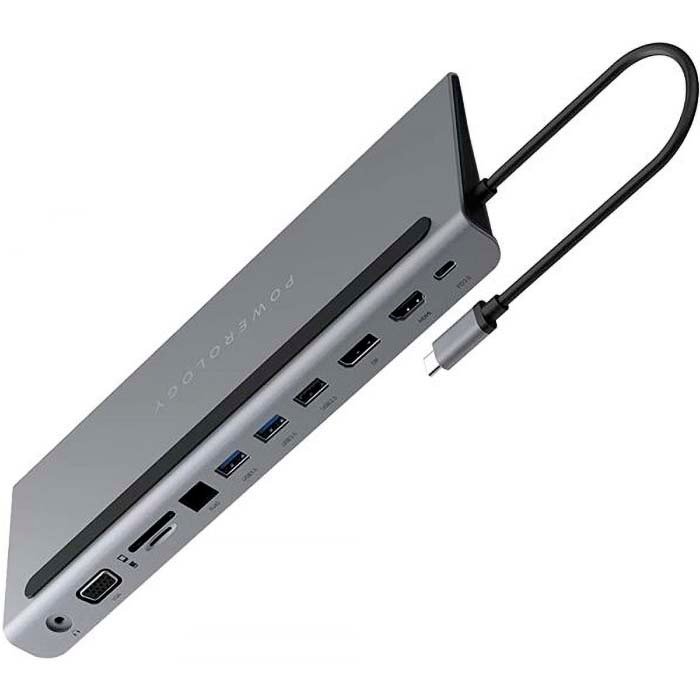 Powerology 11-in-1 USB-C Hub HDMI VGA Adapter