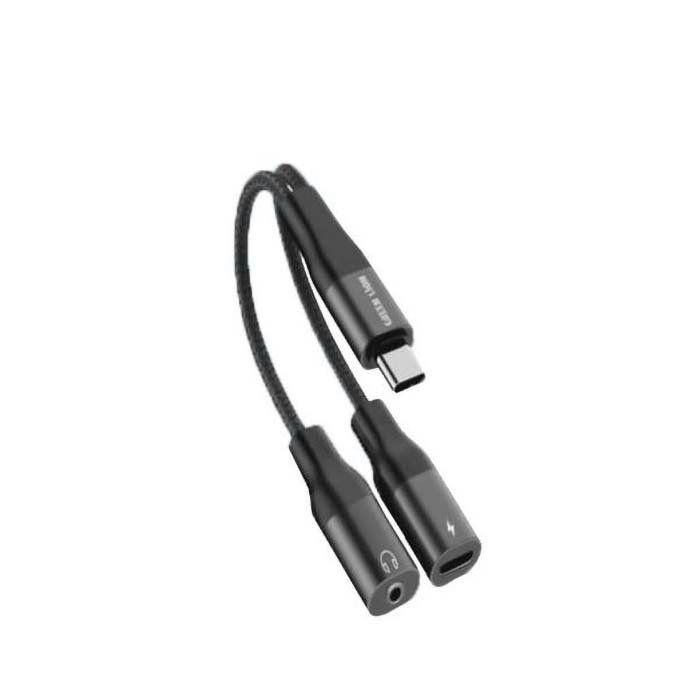 Green Lion 2-in-1 Splitter Adapter  Type-C to Type-C  - Black