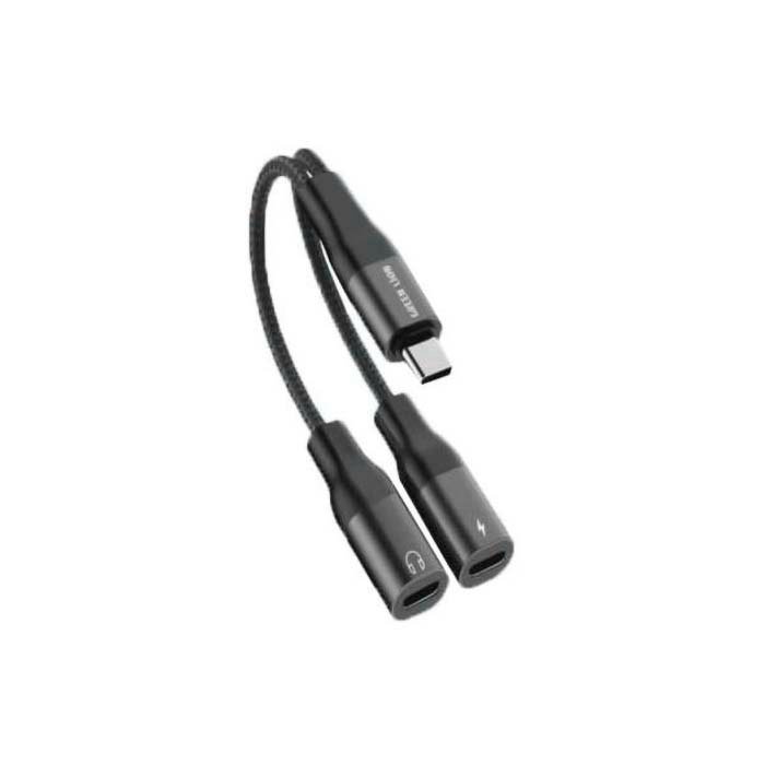 Green Lion 2-in-1 Splitter Adapter  Lightning to Lightning  - Black