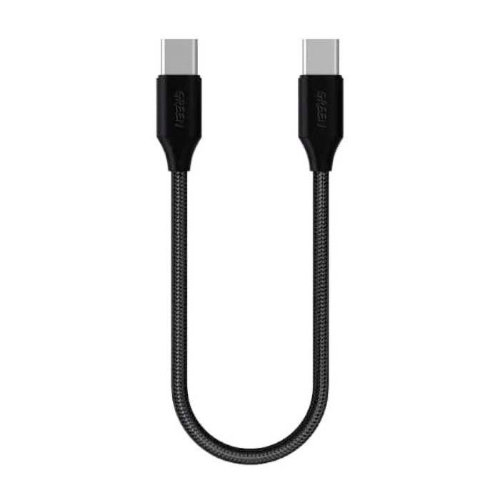 Cable Green Braided Type-C to Type-C 30 cm 2A Black