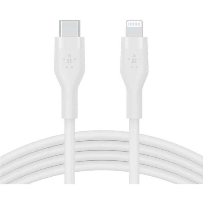 Cable Type-C to Lightning Belkin BOOST CHARGE Flex Connector Soft-Touch 3M White