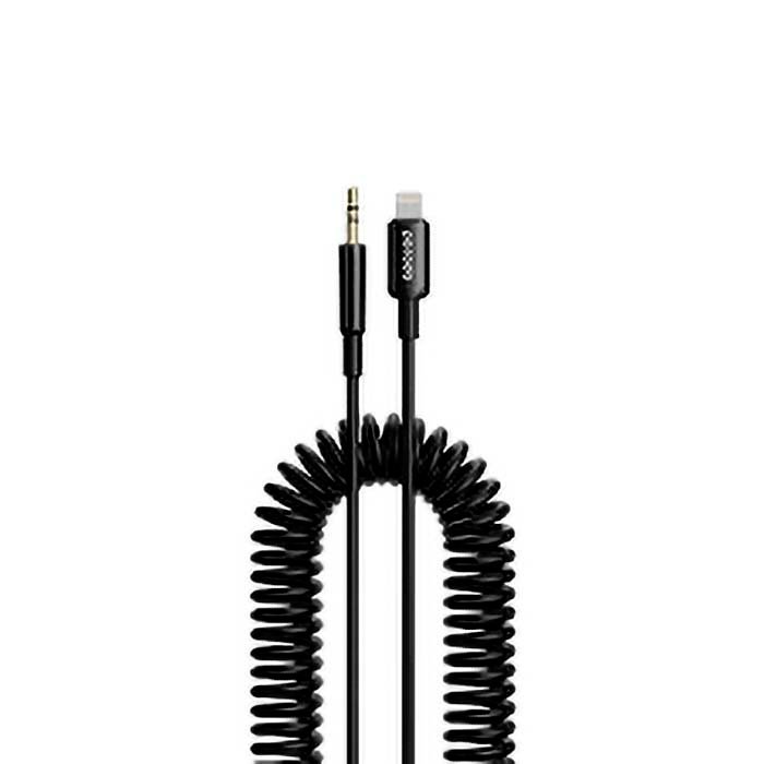 Porodo Coiled Lightning to AUX Cable 1.2M Black