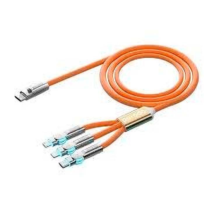 Porodo Type-C Cable 100W 3-in-1 180 Degrees Rotation 1.2M Orange