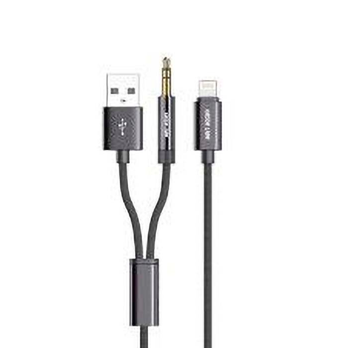 Cable AUX Green Lion 2-in-1 Braided 1.2M Black