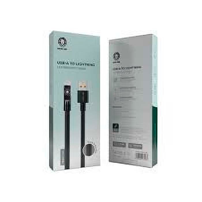 Cable USB-A to Lightning Green Lion LED Braided 1M Black