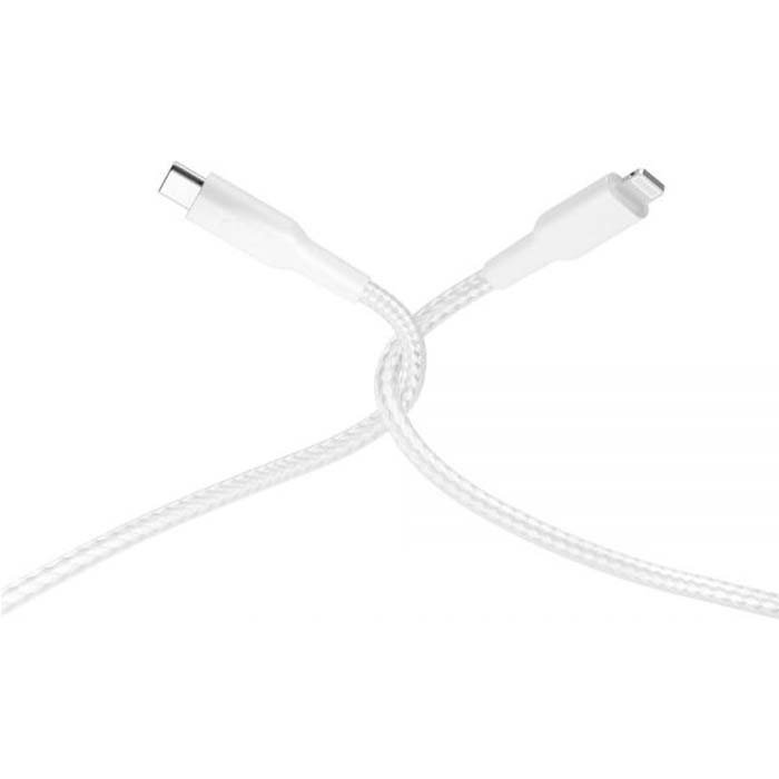 Cable Type-C to Lightning Powerology MFi Braided 30CM White