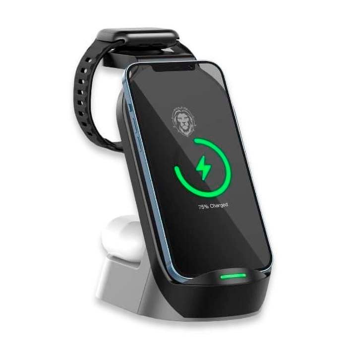 Green 4-in-1 Fast Wireless Charger 15W Black