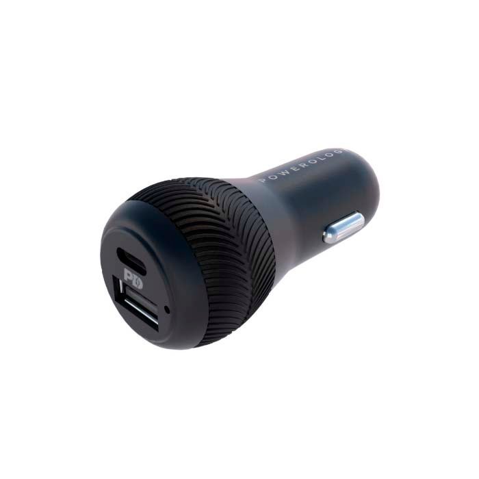 Car Charger Powerology 32W Dual Output with Type-C and Lightning
