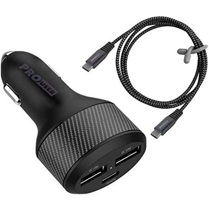 Car Charger Powerology 130W Dual Port with Type-C to Type-C Cable