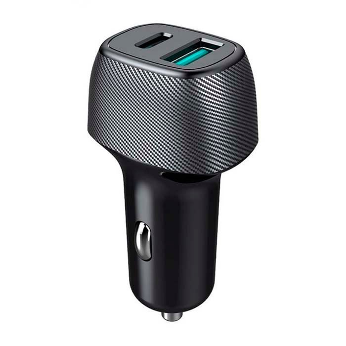 Porodo Dual Port Car Charger PD 27W with Type-C to Lightning Cable