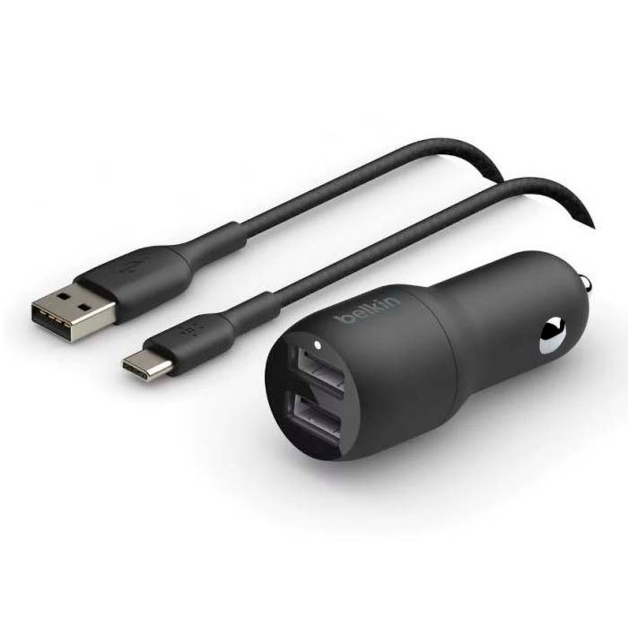 Car Charger Belkin USB-A 24W Dual Port Black